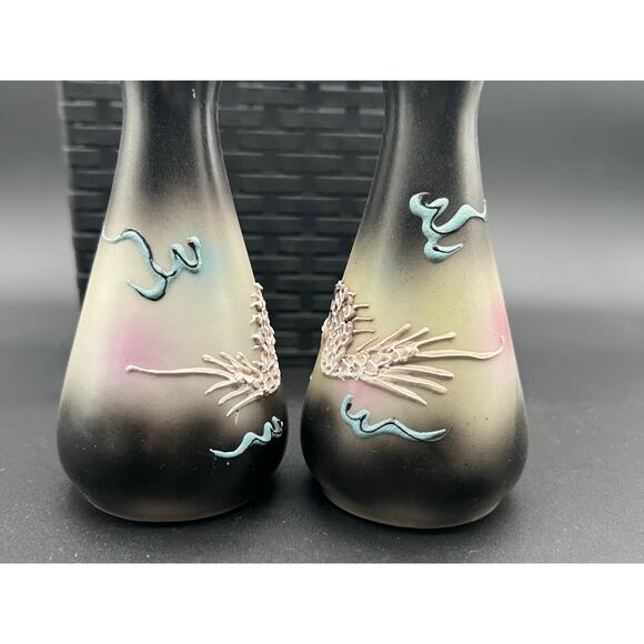 Gorgeous Japanese Moriage Dragon Ware Dueling Dragons Oil & Vinegar Bottles 6” - Picture 4 of 10